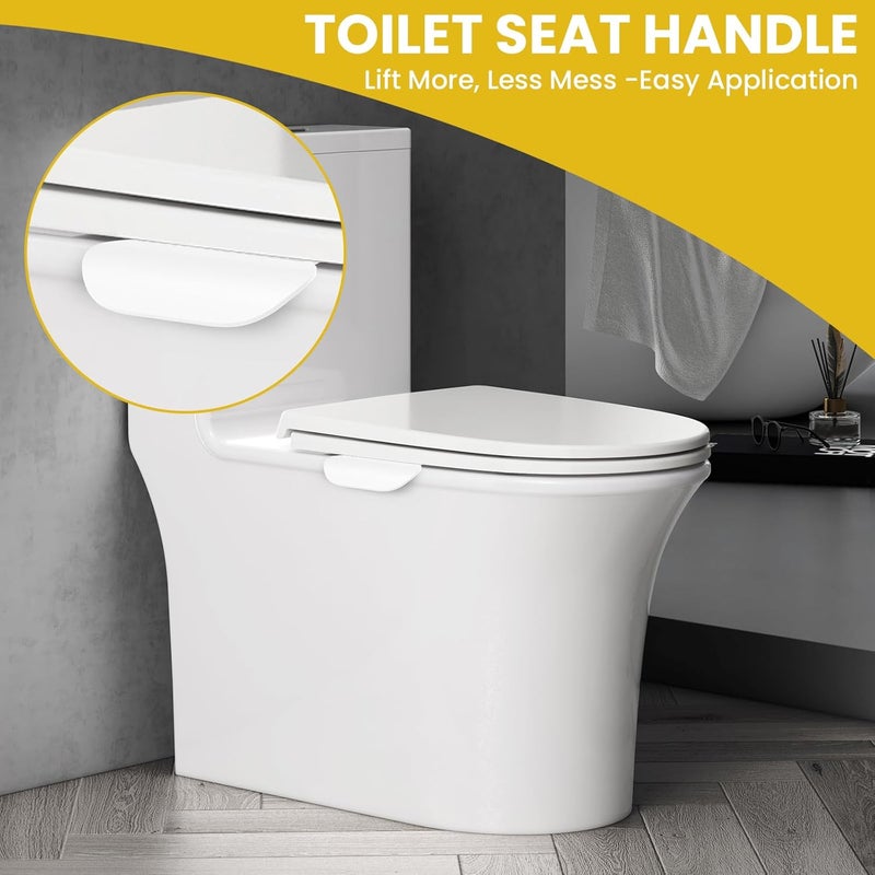 UBANU Self Adhesive Toilet Lid Cover Lifter, Avoid Touching Sticky Toilet Seat Lifter Handle for Home, Hotel, Office, Restaurant White (3 Pieces) - Image 2